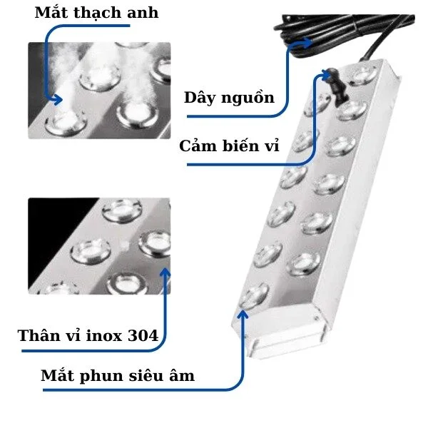 Vỉ Phun Sương 10 Mắt 300W AFK-10T