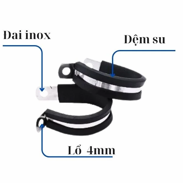 Kẹp Ống Phun Sương Phủ Cao Su EPDM